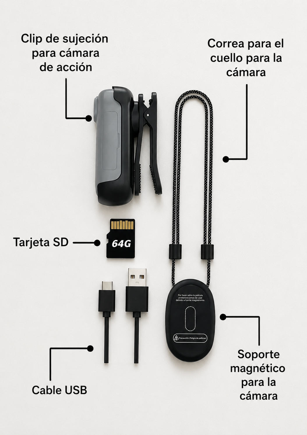 Mini cámara de acción deportiva 4K