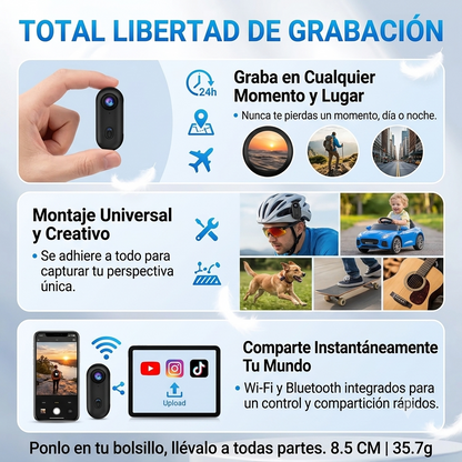 Mini cámara de acción deportiva 4K